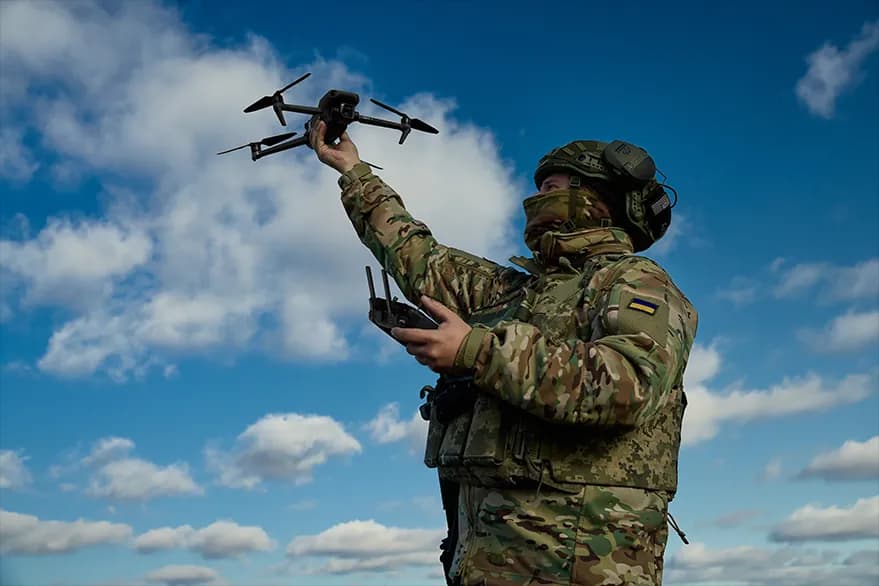 Legion operator launching a reconnaissance drone