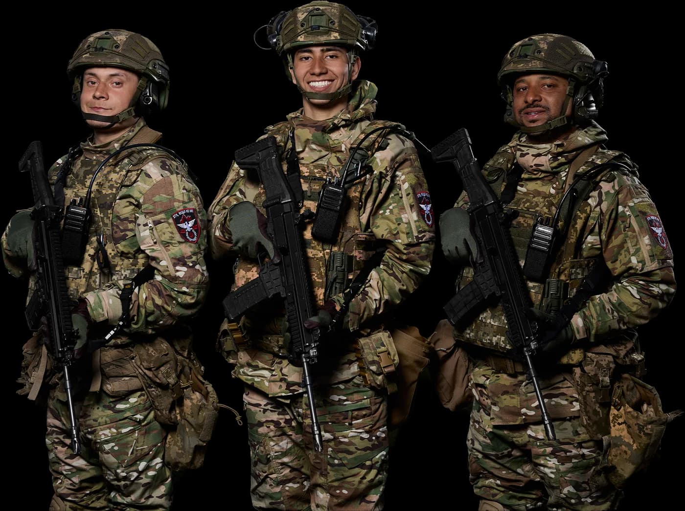 Three Legion soldiers in full combat gear